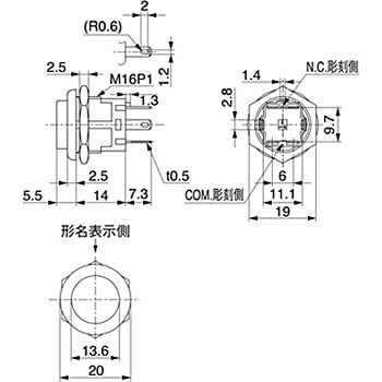 押ボタンスイッチ LP01シリーズ NKKスイッチズ(日本開閉器)