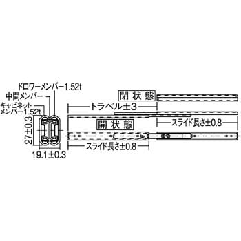 ダブルスライドレール ディテントインアウト 日本アキュライド 【通販