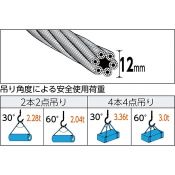 ワイヤロープスリング Eタイプ TRUSCO ワイヤースリング 【通販