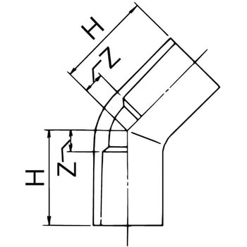 透明TS 45エルボ TS45 クボタケミックス(クボタシーアイ)