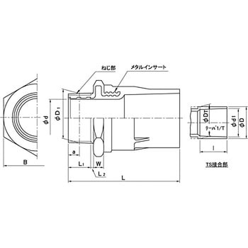 透明TS メタルバルブソケット クボタケミックス(クボタシーアイ)