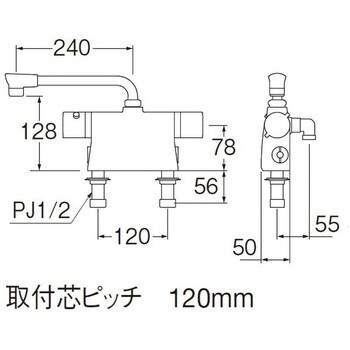 サーモデッキシャワー混合栓 SANEI サーモスタット 【通販モノタロウ】