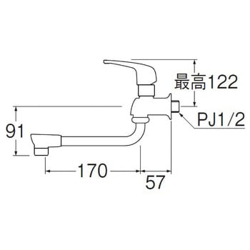 A1071-13 シングル自在水栓 SANEI 呼び径13mm - 【通販モノタロウ】