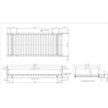 FLC19R-QS-W400-P45-L1000 軽荷重用ローラーコンベア(Φ19 スチール製