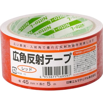 日東エルマテリアル 広角反射テープ 453mmX5M レッド (1巻入り)-