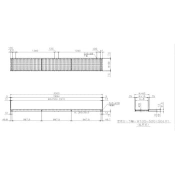 PLK20R-BS-W100-P45-L3000 軽荷重用ローラーコンベア(Φ20 樹脂製ローラ