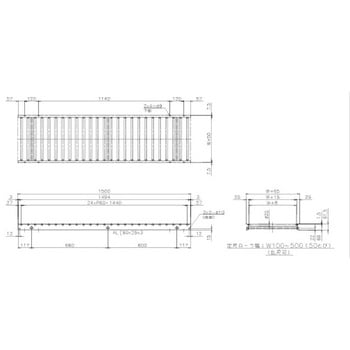 PLK20R-BS-W150-P60-L1500 軽荷重用ローラーコンベア(Φ20 樹脂製ローラ