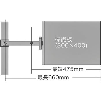 スイング標識用取付金具 グリーンクロス 幅300mm高さ300mm奥行100mm