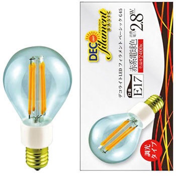 デコライトled フィラメント ベーシック G45 E17 Ste エス ティー イー シャンデリア球タイプled電球 通販モノタロウ Ldg3l E17 C 24 45 N