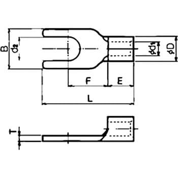 銅線用裸圧着端子 角先開形端子(F形) 大同端子製造(DST)