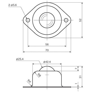 プレインベア PV シリーズ  ステンレス製(プレス成形品 上向き専用) エイテック(ATEC)