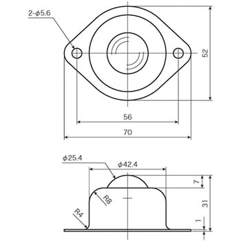 プレインベア PV シリーズ  重荷重ステンレス製(プレス成形品 上向き専用) エイテック(ATEC)