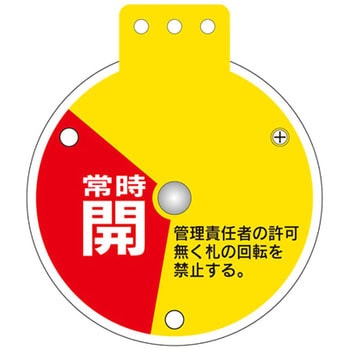 回転式バルブ開閉札 日本緑十字社