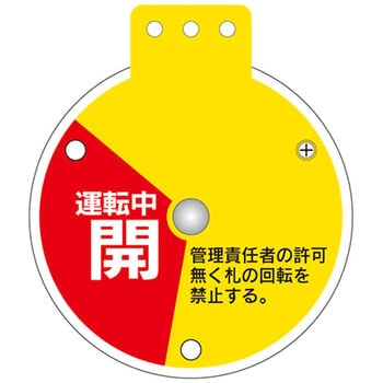 回転式バルブ開閉札 日本緑十字社