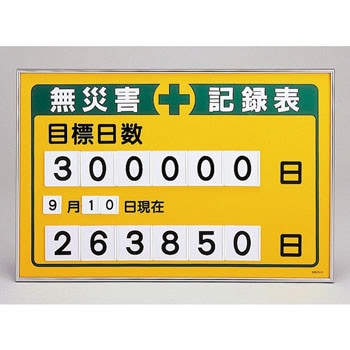 緑十字 数字差込み式記録板 記録-200B 緑十字 記録-200B 無災害記録表