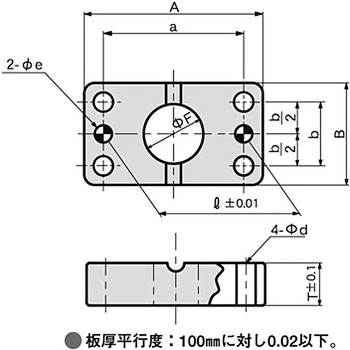 ガイドホルダ用スペーサ(鋳物タイプ、ノック穴付) タカノ