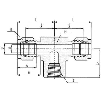 ステンレス製ダブルフェルール継手 メスブランチチーズ(G)(インチサイズチューブとオスISO平行ネジを接続) ハイロック