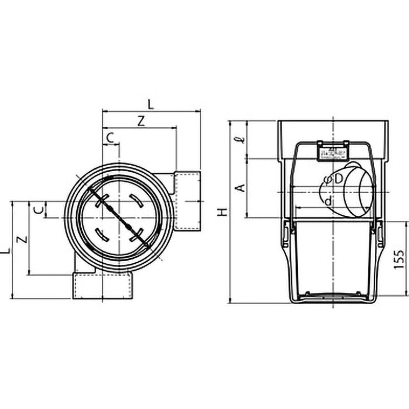 AM 90L 90°曲り雨水マス 1個 Aron(アロン化成) 【通販モノタロウ】