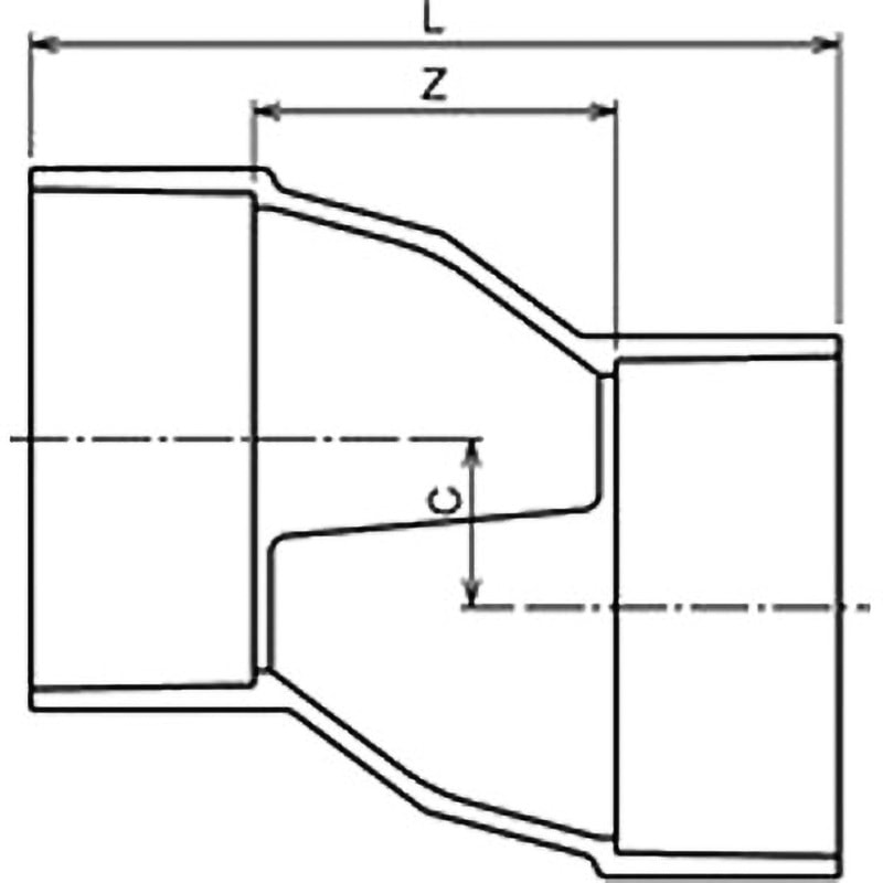 CU 1/3SS CU 1/3偏芯S型ソケット Aron(アロン化成) 呼び径75