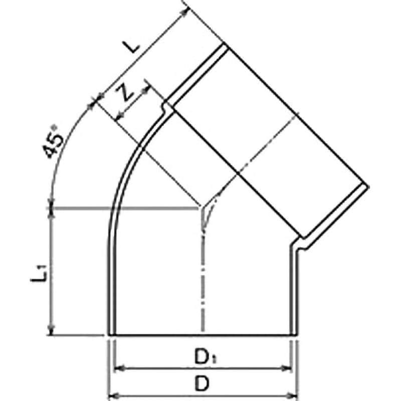 CU 45KL CU 45°片受けエルボ 1個 アロン化成 【通販サイトMonotaRO】