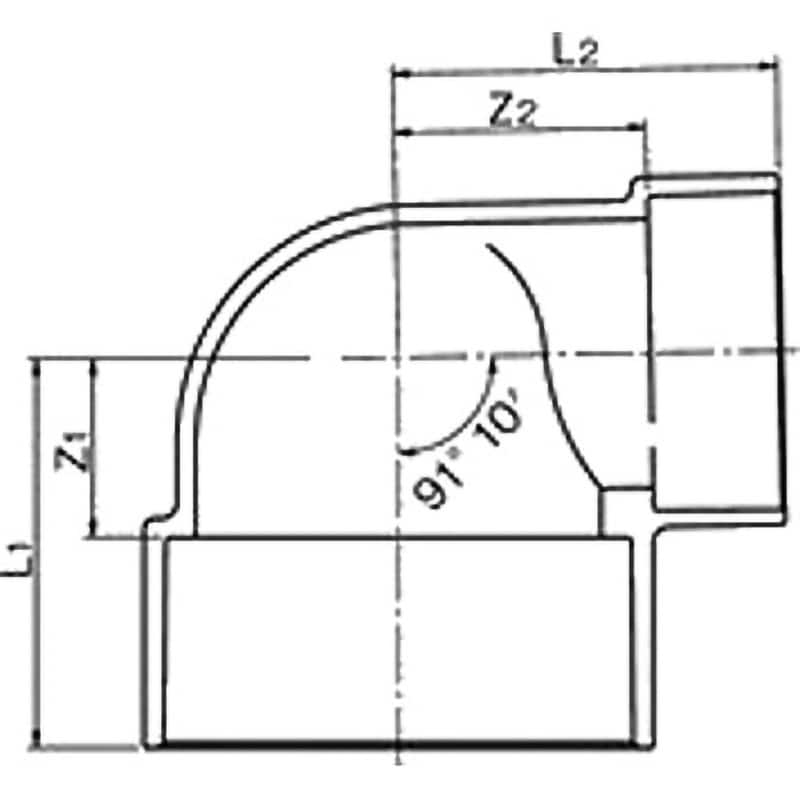 東栄管機 VU継手 VU90°エルボ VU-DL 100