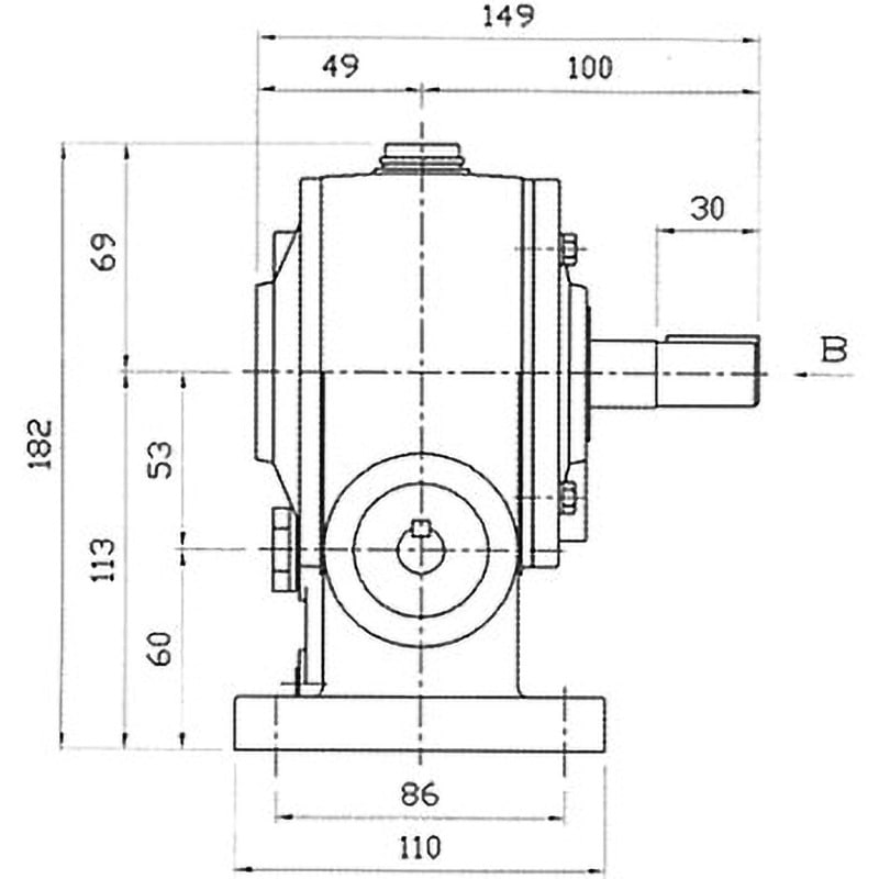 LA1-25 標準 ウォーム減速機 LA型 軸配置：標準 青木精密工業 脚取付 