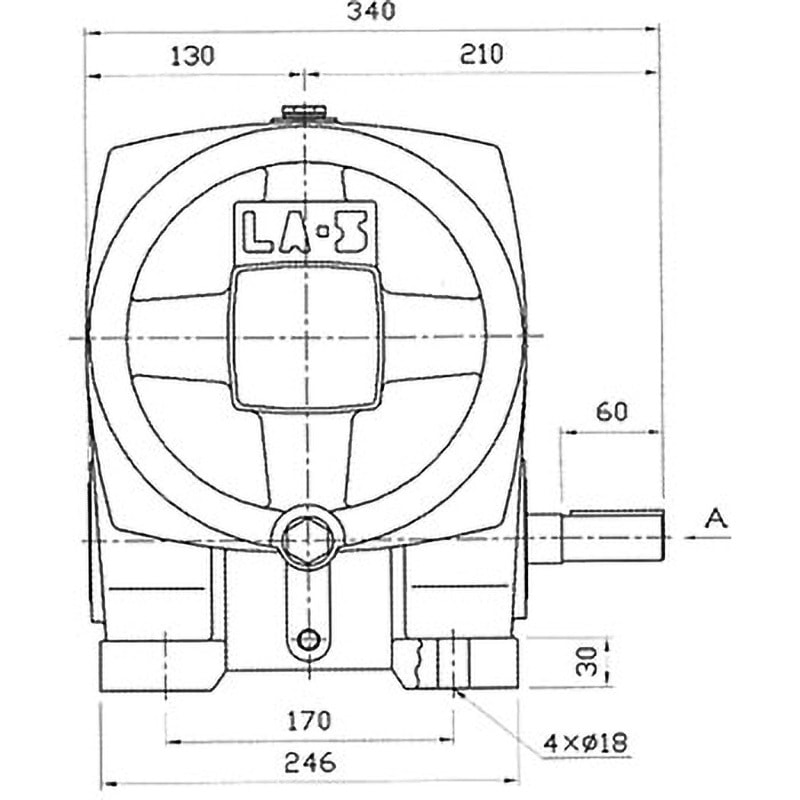 LA5-10 標準 ウォーム減速機 LA型 軸配置：標準 青木精密工業 脚取付