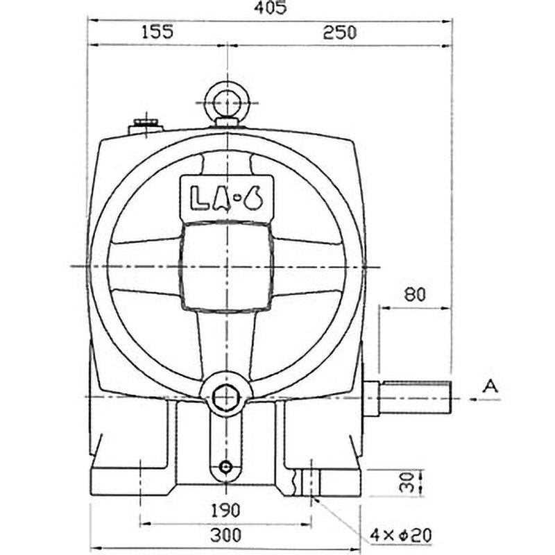 LA6-40 標準 ウォーム減速機 LA型 軸配置：標準 青木精密工業 脚取付