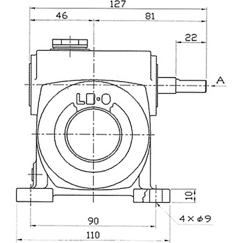 LB0-30 標準 ウォーム減速機 LB型 軸配置：標準 青木精密工業 脚取付