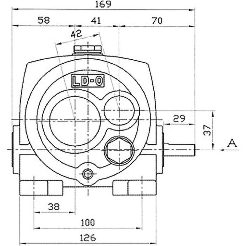 LD0-120 入力反対 ウォーム減速機 LD型 軸配置：入力反対 1台