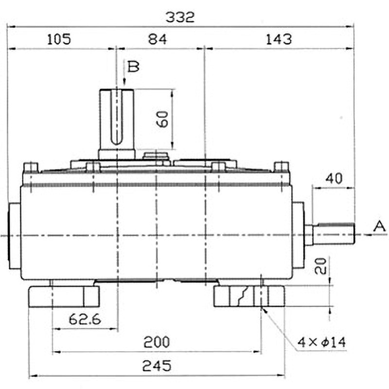 LDC2-75 両入力軸 ウォーム減速機 LDC型 軸配置：両入力軸 青木精密工業 脚取付