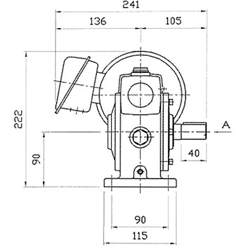 PN042-10 標準 モータ付ウォーム減速機 PN型 軸配置：標準 青木精密工業 脚取付
