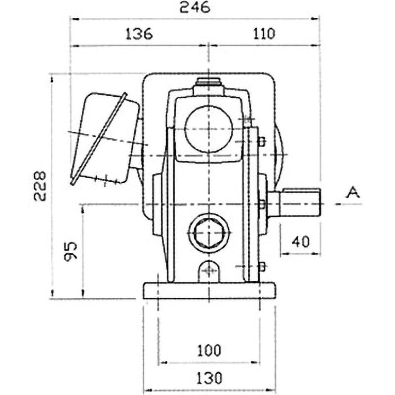 PN043-80 両出力軸 モータ付ウォーム減速機 PN型 軸配置：両出力軸 青木精密工業 脚取付