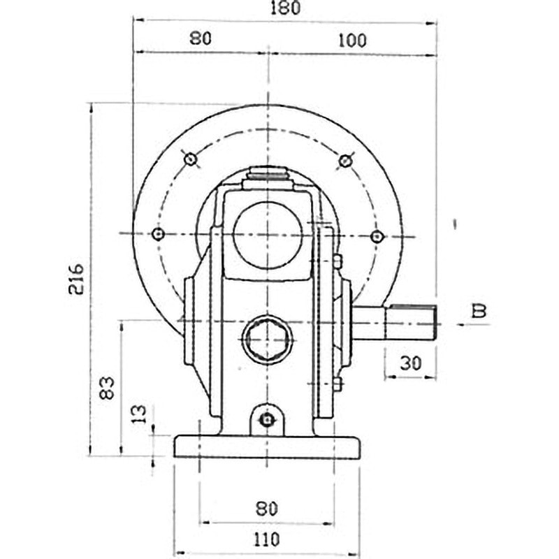 PNR011-10 標準 ウォーム減速機 PNR型 軸配置：標準 青木精密工業 脚取付 47,988円