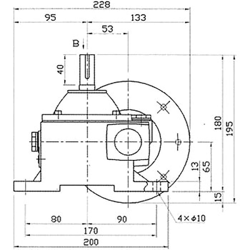 PNCR021-10 標準 ウォーム減速機 PNCR型 軸配置：標準 青木精密工業 脚取付
