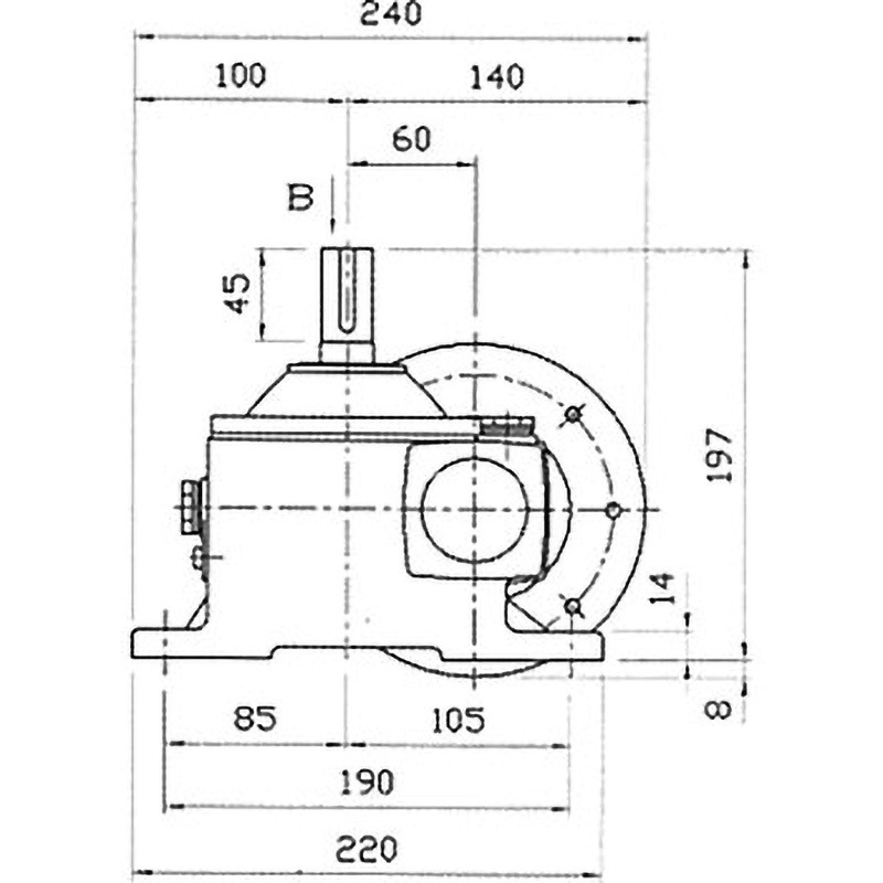PNCR042-20 標準 ウォーム減速機 PNCR型 軸配置：標準 青木精密工業 脚取付