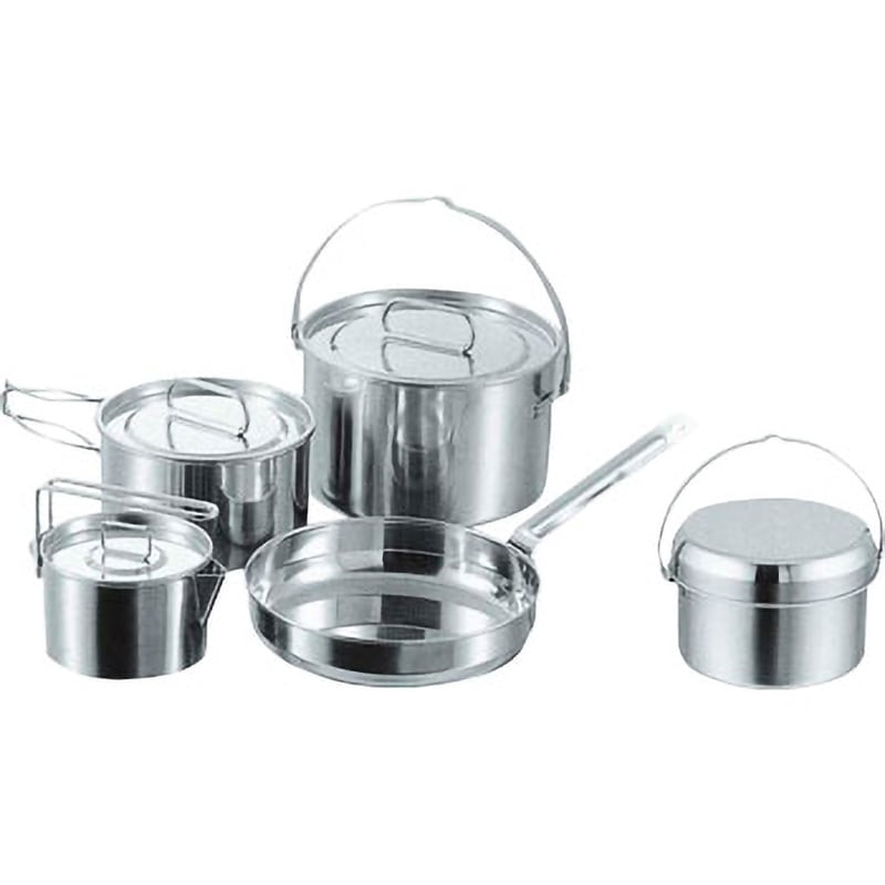 AMCステンレススチール セット M-5504 ラグナ ステンレスクッカーセット CAPTAIN STAG サイズL