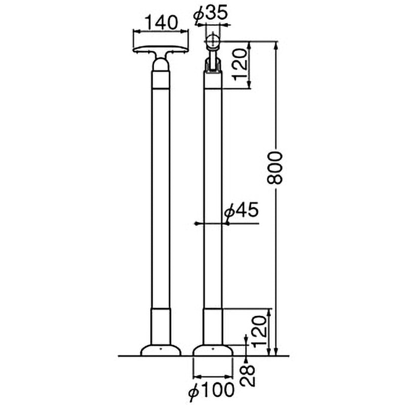 ABR-700B 支柱 ABR-700 シロクマ チーク製 チーク・シルバー色 21,586円