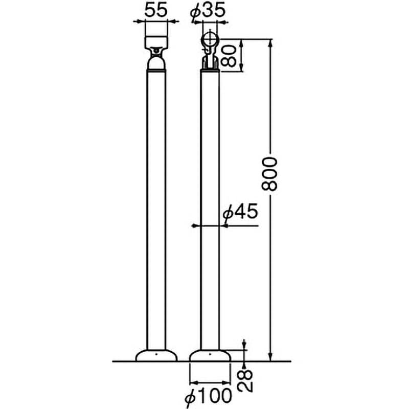 ABR-703B 支柱 ABR-703 1本 シロクマ 【通販サイトMonotaRO】