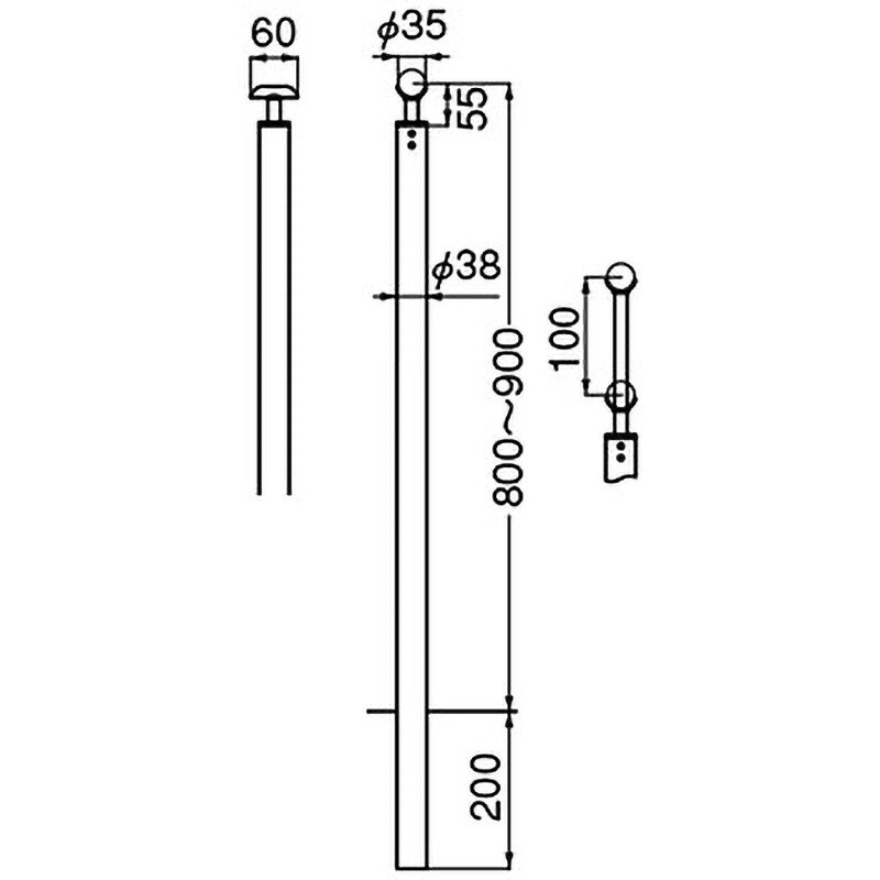 ABR-710U 支柱 ABR-710 1本 シロクマ 【通販サイトMonotaRO】