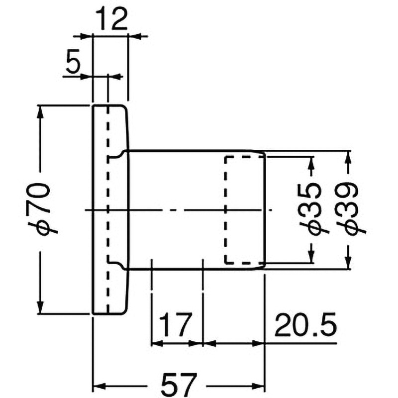 ABR-820 壁用エンド シロクマ 適合径35mm  ABR-820