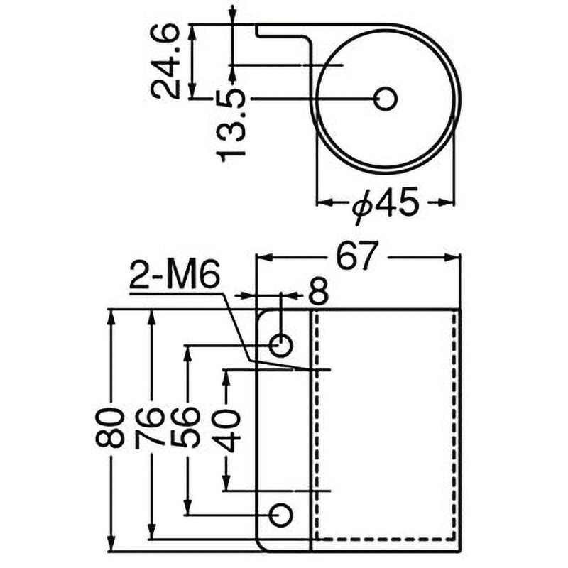 ABR-817L 支柱ブラケット止 ABR-817 シロクマ 直止 適合径45mm