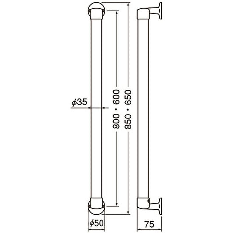 丸棒手すり BR-510S 800mm