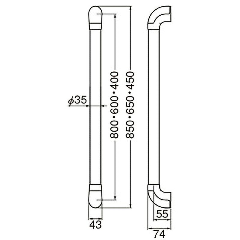 シロクマ BR-567 ユニバーサル手摺L形S Lオーク - 歩行補助