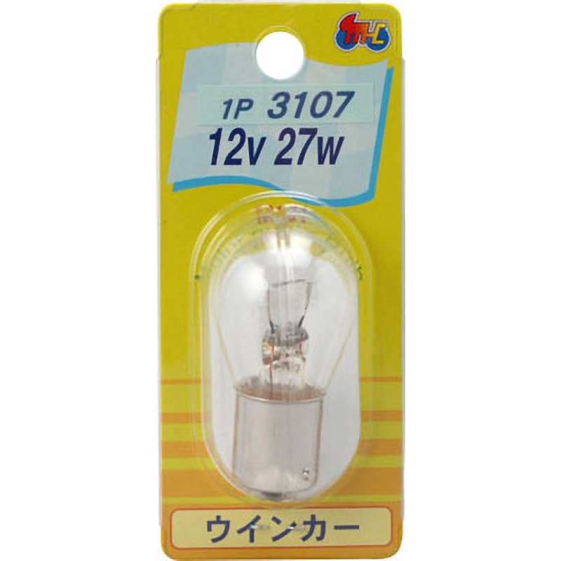 ひいろ 1P3107 2輪車用口金球 S25 12V(シングル球) M&H BA15S口金 クリア色 1