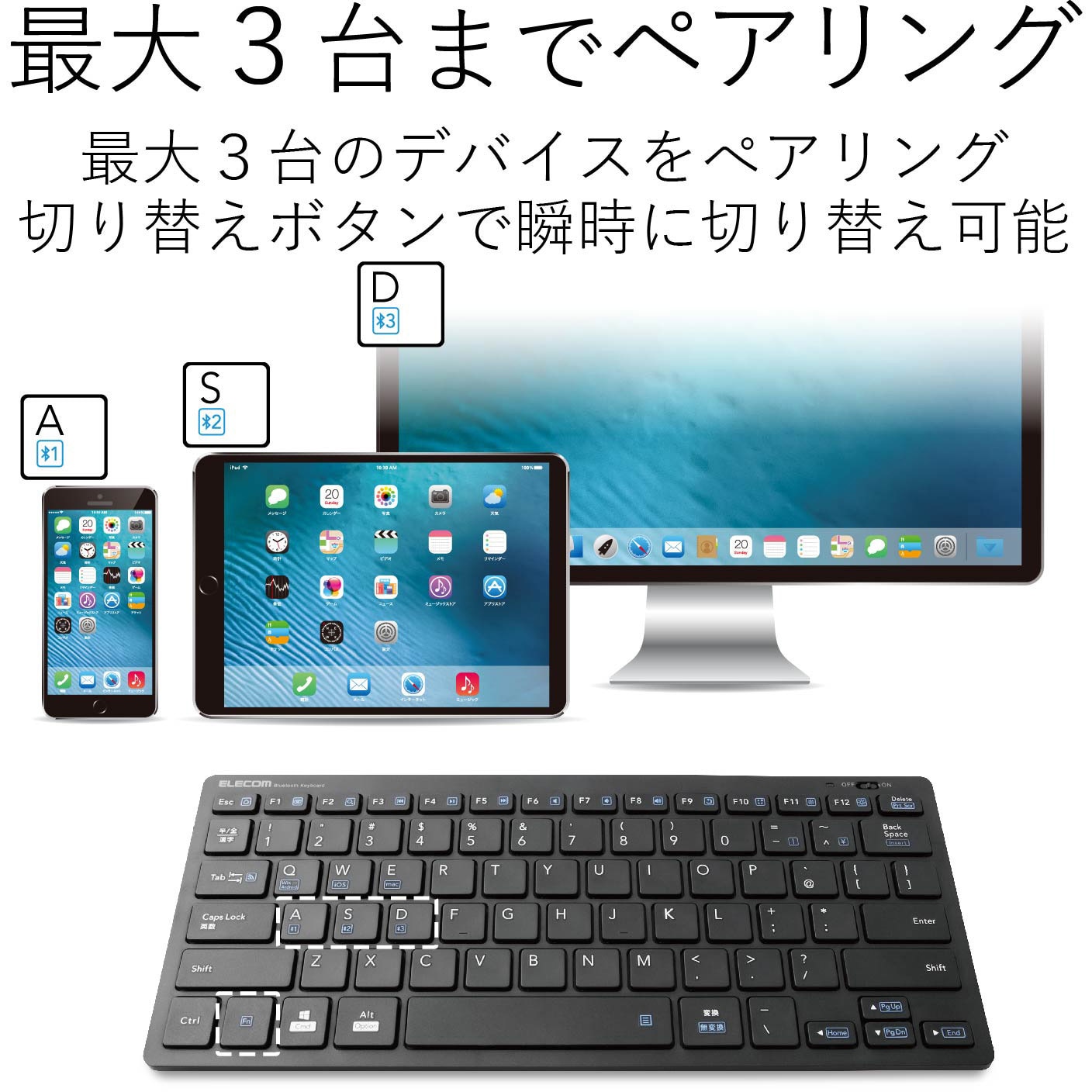 (未使用･未開封品)エレコム キーボード Bluetooth 折りたたみ マルチペアリング ポインティングデバイス付 ブラック TK-FLP01PBK Amazon.co.jp: エレコム キーボード Bluetooth 折りたたみ