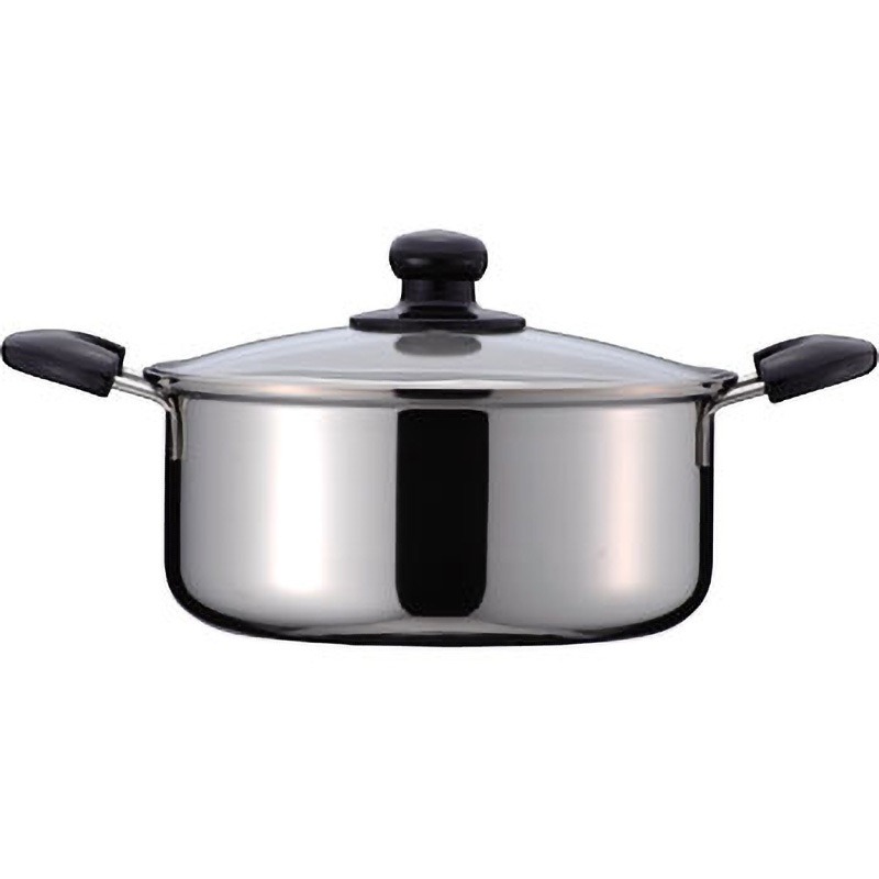 H-7771 クインテス 3層鋼ガラス蓋付両手鍋 1個 パール金属