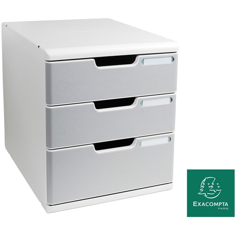 MTF325041D レターケース モデュロー3段 EXACOMPTA ストーングレー色 サイズA4  MTF325041D