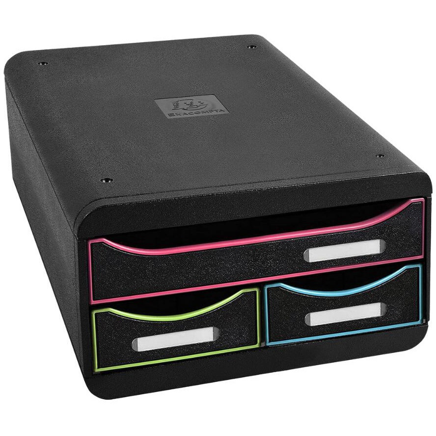 MTF311914D スモールボックス EXACOMPTA ブラック(引出しマルチカラー)色   MTF311914D