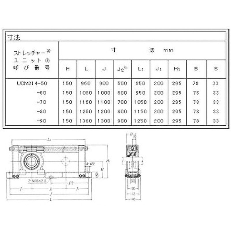 UCM314-90 ストレッチャーユニット 鋼形鋼製フレーム ストレッチャー 1個 NTN(エヌティーエヌ) 【通販モノタロウ】
